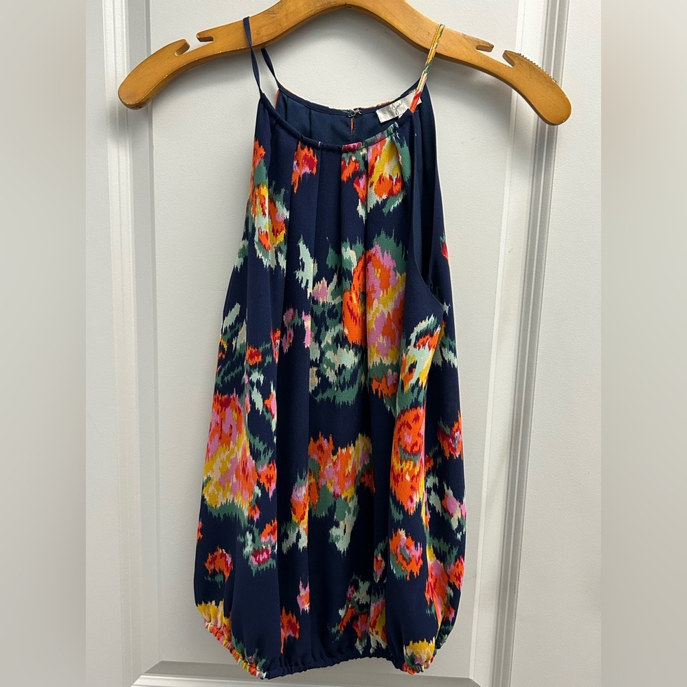 Joie navy floral 100% silk camisole tank